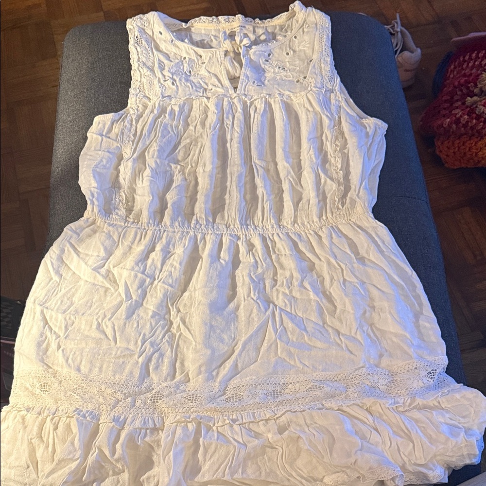 Lucky Brand Cream Lace Detail Dress